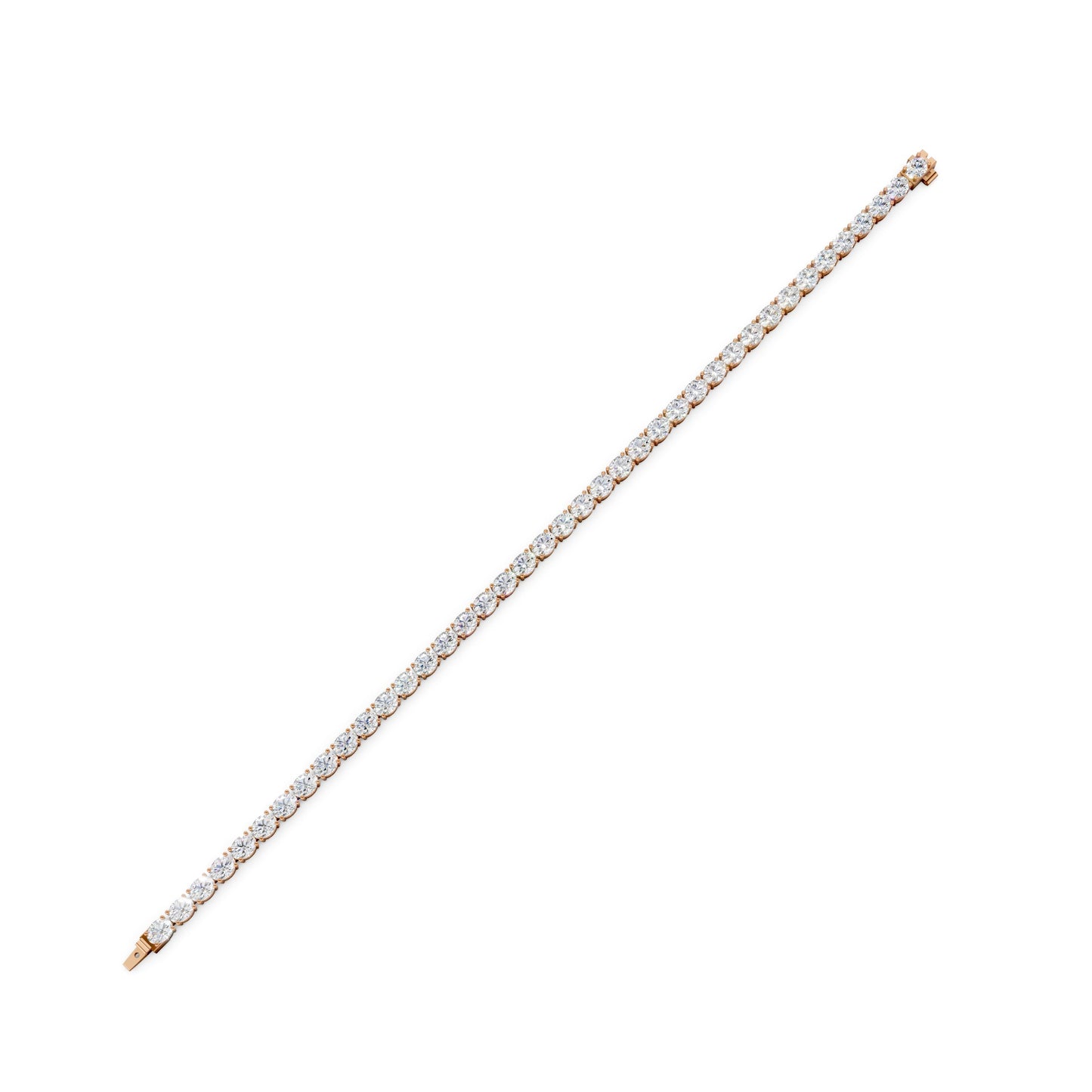 Full flat view of the bracelet, revealing the fluidity of design and blush-toned luxury.