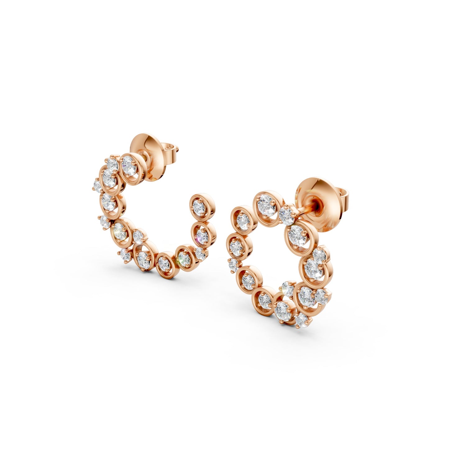 Side view revealing the curved silhouette and meticulous craftsmanship in soft rose gold.