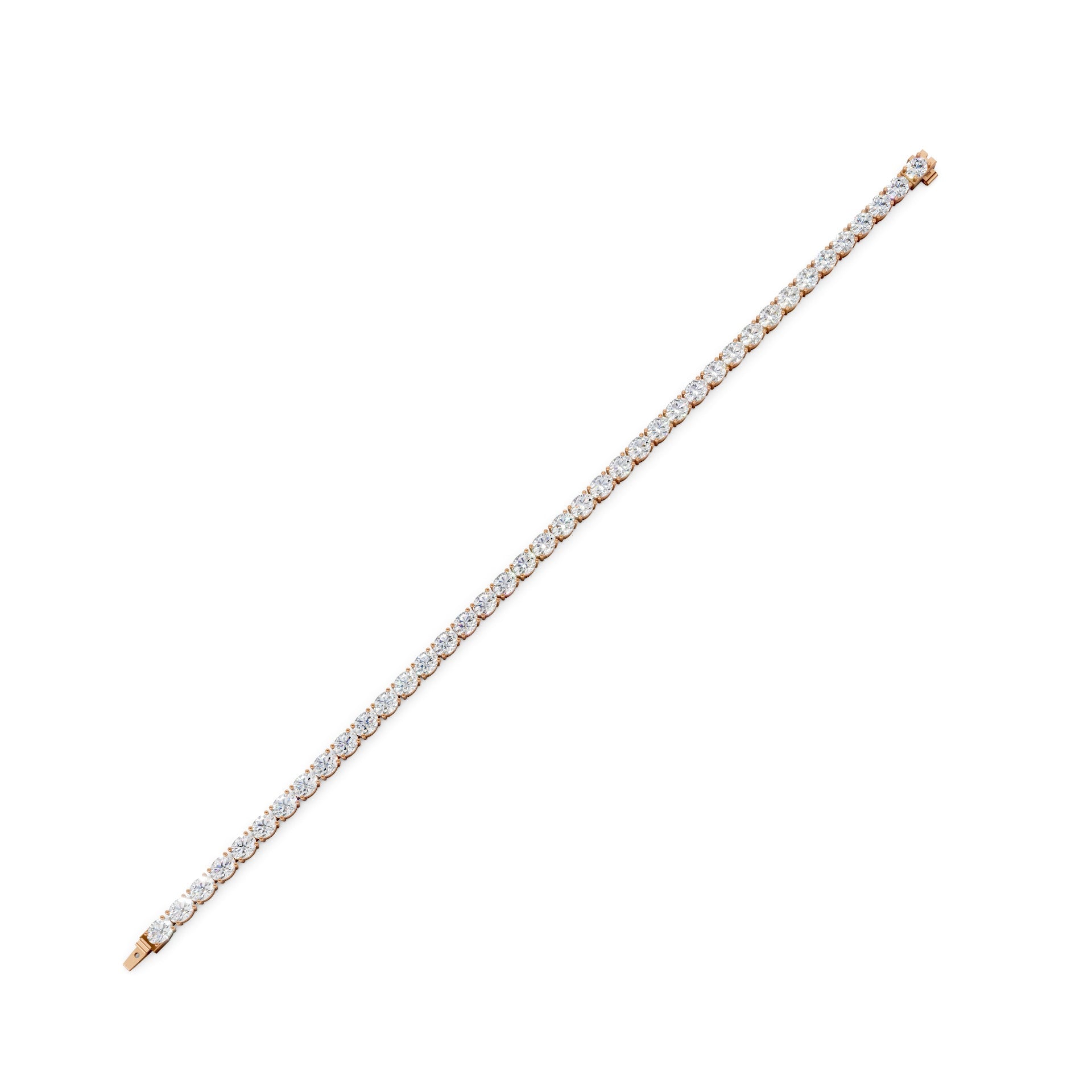 Full flat view of the bracelet, revealing the fluidity of design and blush-toned luxury.