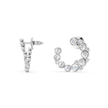 Symmetrical pair displayed side by side to reveal the full form and icy brilliance of the design.