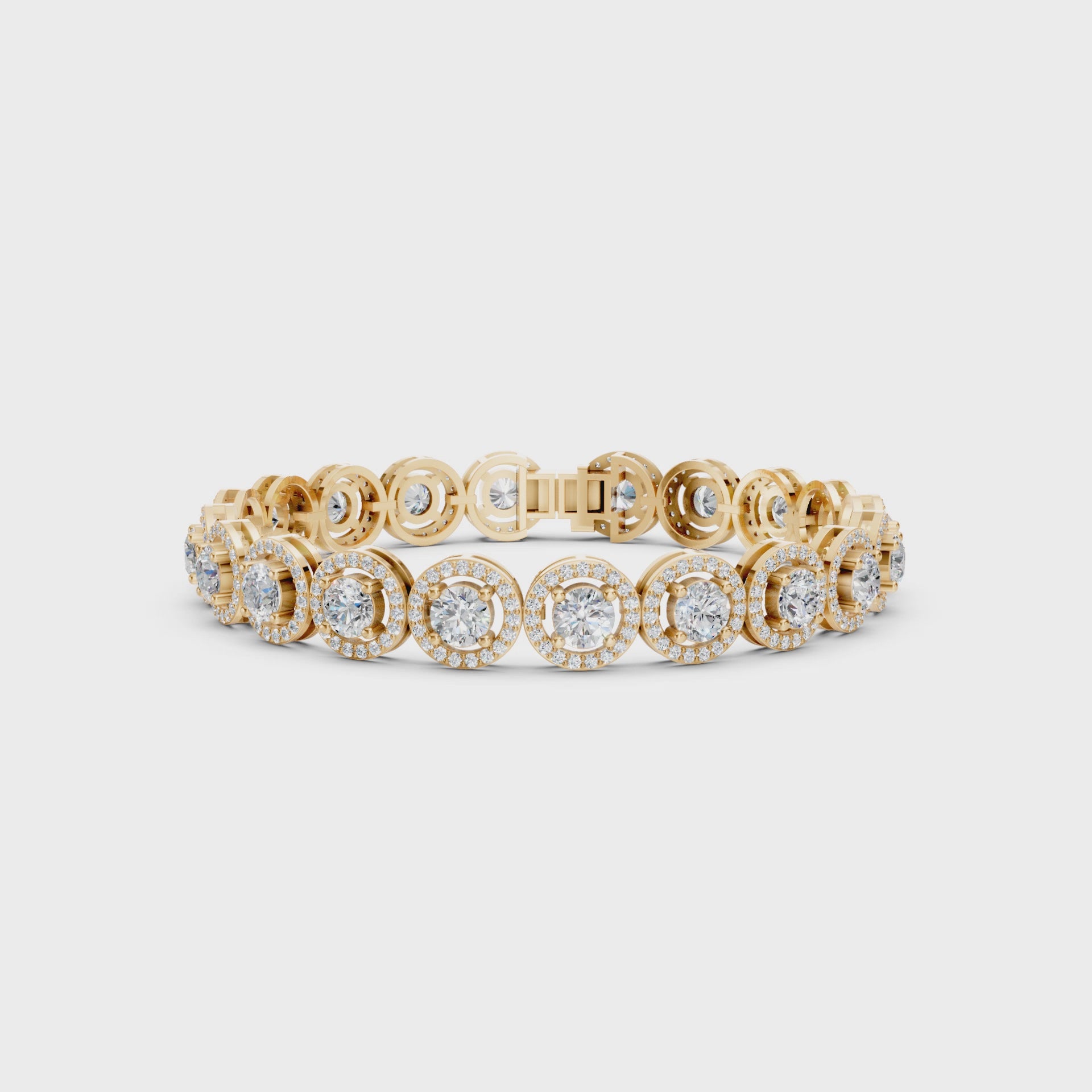 Smooth motion video capturing the brilliance and dimensional beauty of each golden halo as it catches the light.