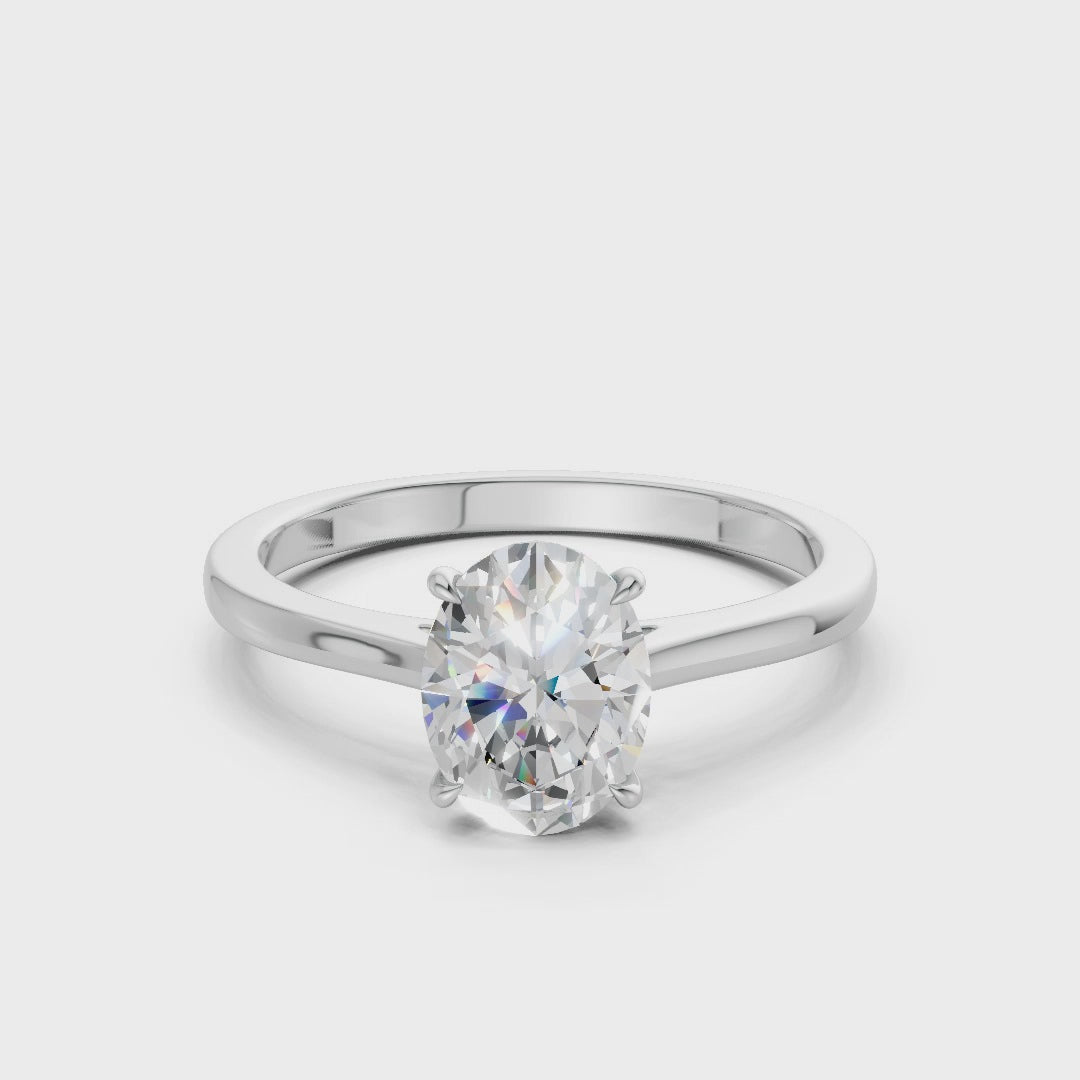 360° cinematic rotation highlighting the shimmer of each stone and the refined luster of white gold.